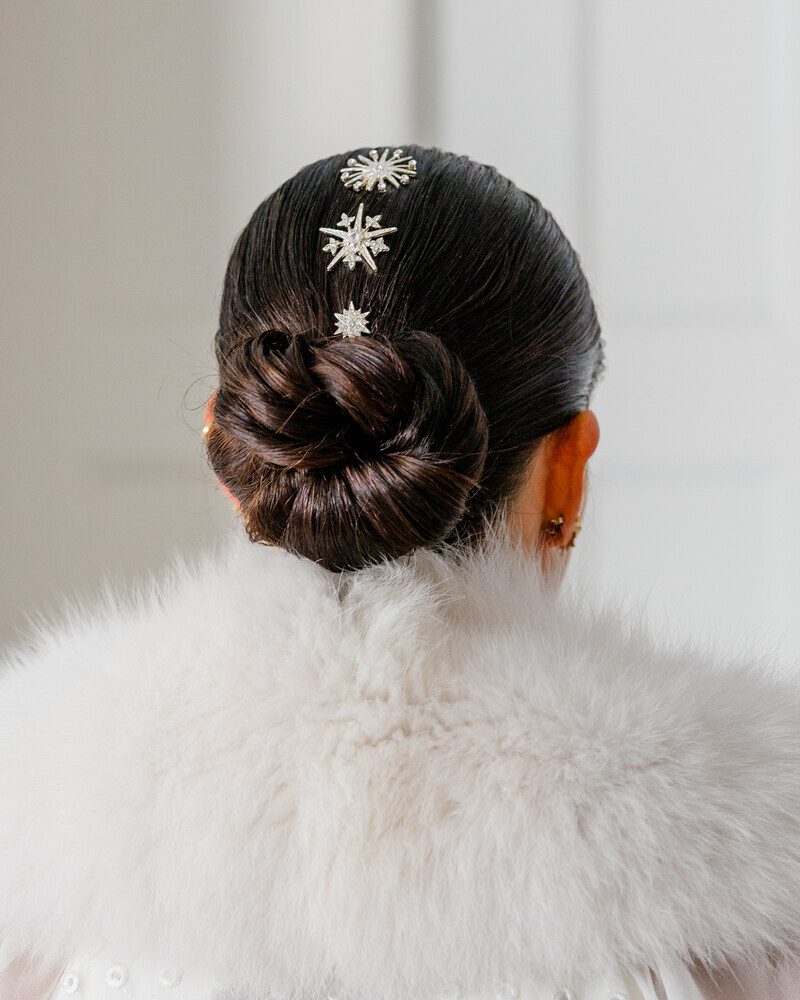 Horquillas de estrellas de peinado de novia elegante